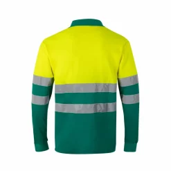 Velilla 36140 - Polo piqué bicolore (150g/m²) à manches longues, en coton (55%) et polyester (45%)