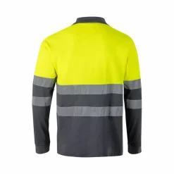 Velilla 36140 - Polo piqué bicolore (150g/m²) à manches longues, en coton (55%) et polyester (45%)