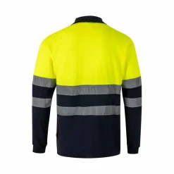 Velilla 36140 - Polo piqué bicolore (150g/m²) à manches longues, en coton (55%) et polyester (45%)
