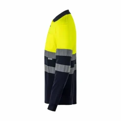 Velilla 36139 - Polo piqué bicolore (150g/m²) à manches longues, en coton (55%) et polyester (45%)