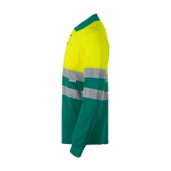 Velilla 36139 - Polo piqué bicolore (150g/m²) à manches longues, en coton (55%) et polyester (45%)