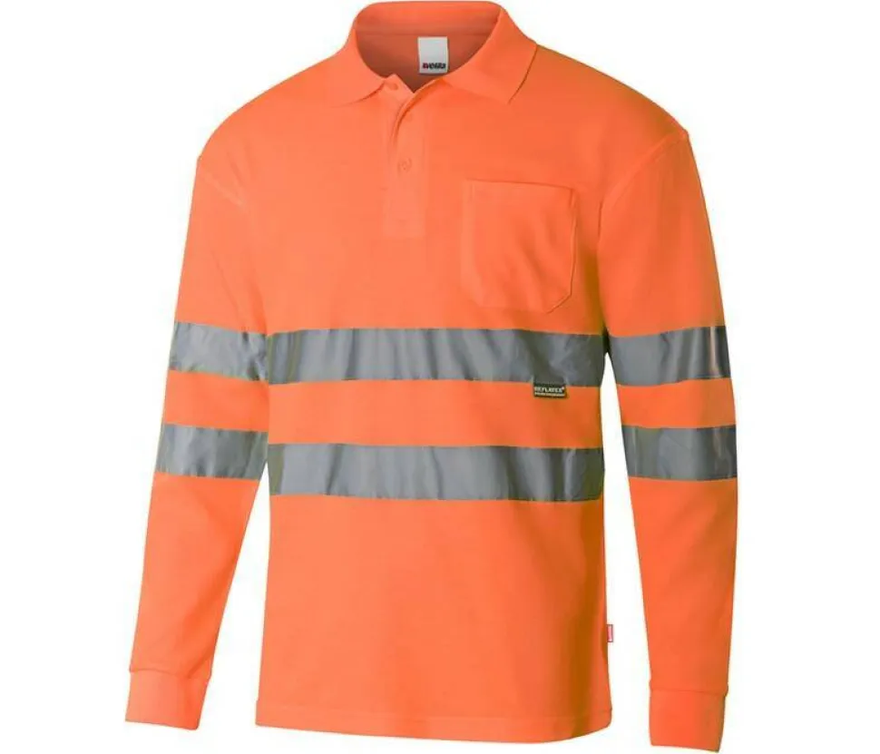VELILLA V30514 - POLO MANCHES LONGUES HAUTE VISIBILITE