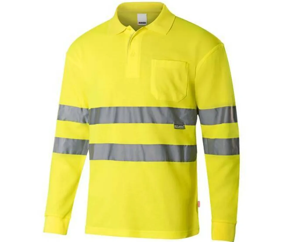 VELILLA V30514 - POLO MANCHES LONGUES HAUTE VISIBILITE
